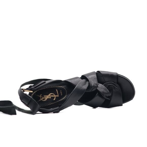 Saint Laurent Platform Strappy Lace Up Sandals Size 35 - Picture 5 of 11